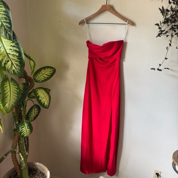 Lulus | Extravagant Persona Red Strapless Cutout Column Maxi Dress - Picture 2 of 8